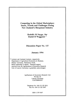 issues, trends and challenges facing New Zealand`s sheepmeat