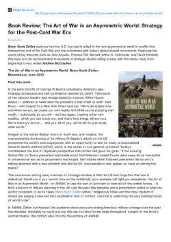 Book Review: The Art of War in an Asymmetric World: Strategy for