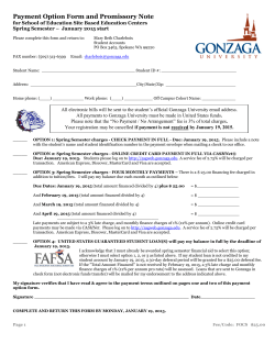 GONZAGA UNIVERSITY STUDENT ACCOUNTS