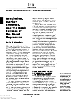 Regulation, Market Structure, and the Bank Failures of the Great