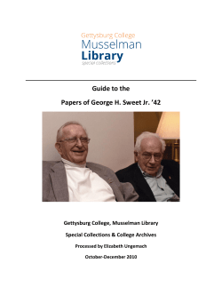 Guide to the Papers of George H. Sweet Jr. `42