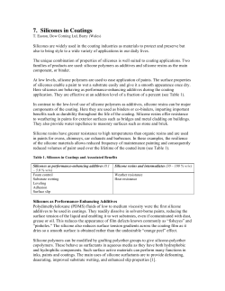 7. Silicones in Coatings