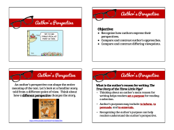 Author`s Perspective Author`s Perspective