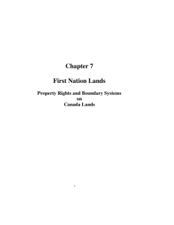 Chapter 7 First Nation Lands - Association of Canada Lands