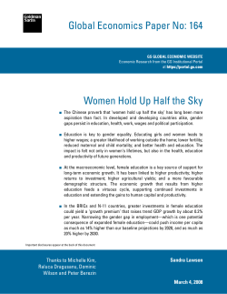 Global Economics Paper No: 164 Women Hold Up
