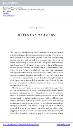 Defining Tragedy - Beck-Shop