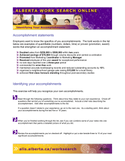 Identifying Your Accomplishments