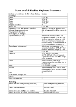 Some useful Sibelius Keyboard Shortcuts