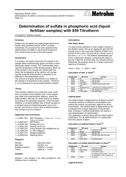 Determination of sulfate in phosphoric acid (liquid fertilizer samples