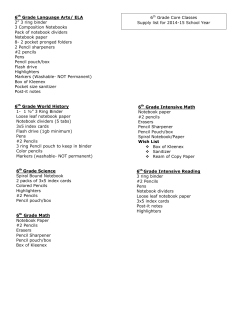 6th Grade Language Arts/ ELA 2&rdquo; 3 ring binder 3 Composition