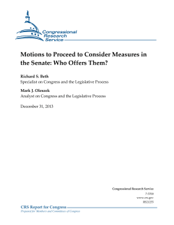 Motions to Proceed to Consider Measures in the Senate: Who Offers