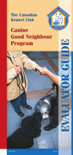 Canine Good Neighbour Program Evaluator Guide