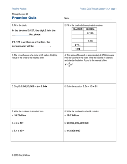 Practice Quiz for Lessons 31-42