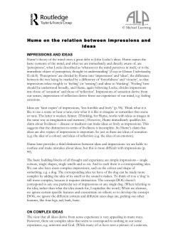Hume on the relation between impressions and ideas