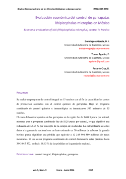 Evaluaci&oacute;n econ&oacute;mica del control de garrapatas Rhipicephalus