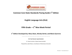 Common Core State Standards Pacing Guide 1 Edition English