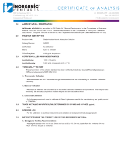 certificate of analysis