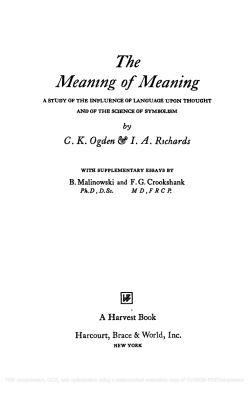 Meaning of Meaning