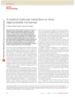 A model of molecular interactions on short