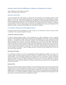 Summary of Key Points from AGM Session on Setting up