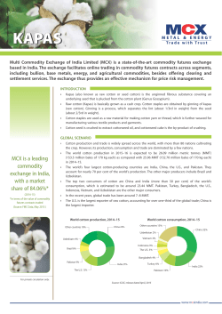 MCX is a leading commodity exchange in India, with a market share