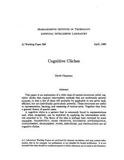 Cognitive Cliches - Semantic Scholar