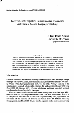 Forgiven, not Forgotten: Communicative Translation Activities