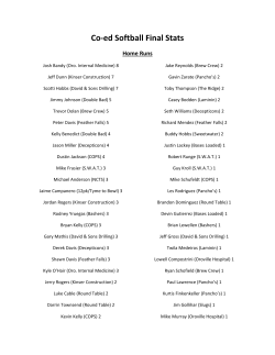 Co-ed Softball Final Stats