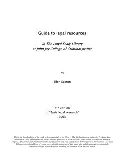 Guide to legal resources - Lloyd Sealy Library