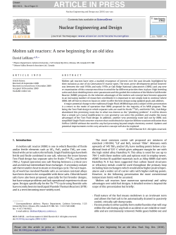 Molten salt reactors: A new beginning for an old idea