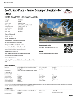 One St. Mary Place &ndash; Former Schumpert Hospital &ndash; For Lease