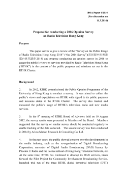 Proposal for conducting a 2016 Opinion Survey on Radio Television