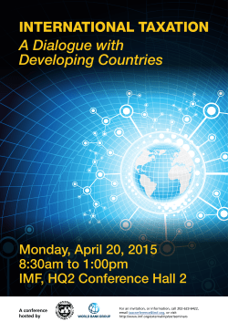 International Taxation: A Dialogue with Developing Countries