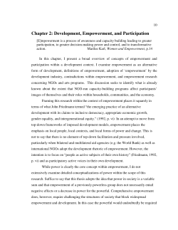 Chapter 2: Development, Empowerment, and Participation