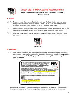 Check List of PSA Catalog Requirements.