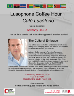 Lusophone Coffee Hour Caf&eacute; Lus&oacute;fono
