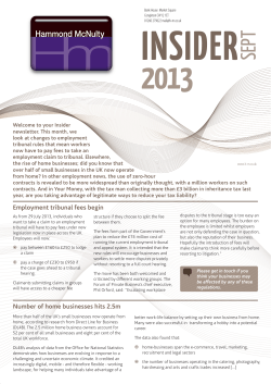 Employment tribunal fees begin Number of home businesses hits 2.5m