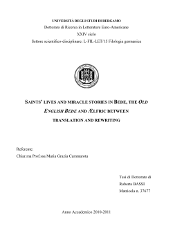 Dottorato di Ricerca in Letterature Euro-Americane XXIV