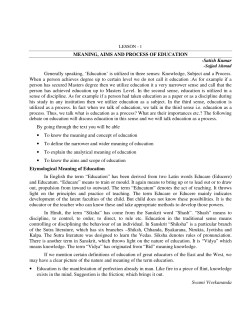 MEANING, AIMS AND PROCESS OF EDUCATION