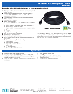 4K HDMI Active Optical Cable Extend 4Kx2K Display 100 Meters AOC