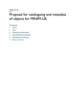 Standards for Cataloguing of Instruments - MINIM-UK