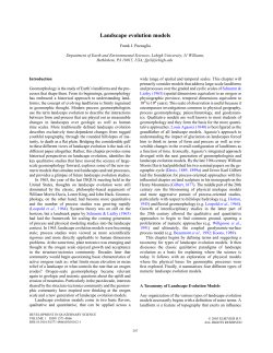 Landscape evolution models