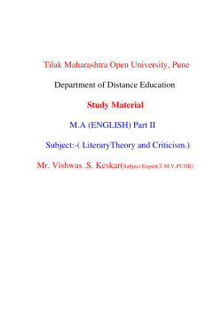 (ENGLISH) Part II Subject - Tilak Maharashtra Vidyapeeth