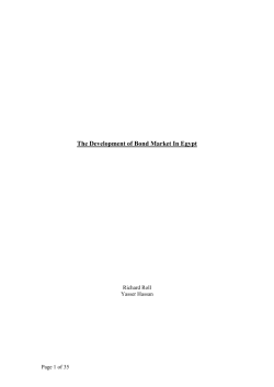 The Development of Bond Market In Egypt