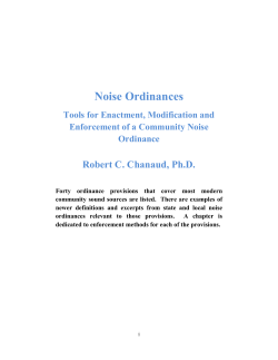 Noise Ordinances - Noise Free America