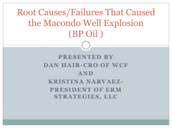 Root Causes/Failures That Caused the Macondo