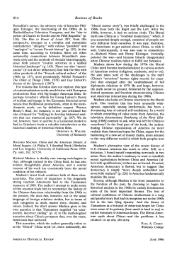 Richard Madsen. China and the American Dream: A Moral Inquiry.(A