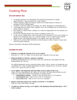 Cooking Rice - University of Minnesota Extension