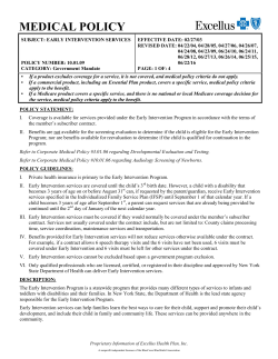 Early Intervention Services