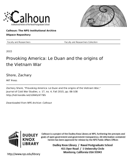 Provoking America: Le Duan and the origins of the Vietnam War